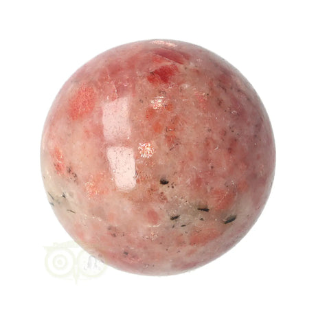 Zonnesteen bol 170 gram nr. 44 – bovenaanzicht met fonkelende aventurescens en lichte roze gloed – India – Webshop Danielle Forrer