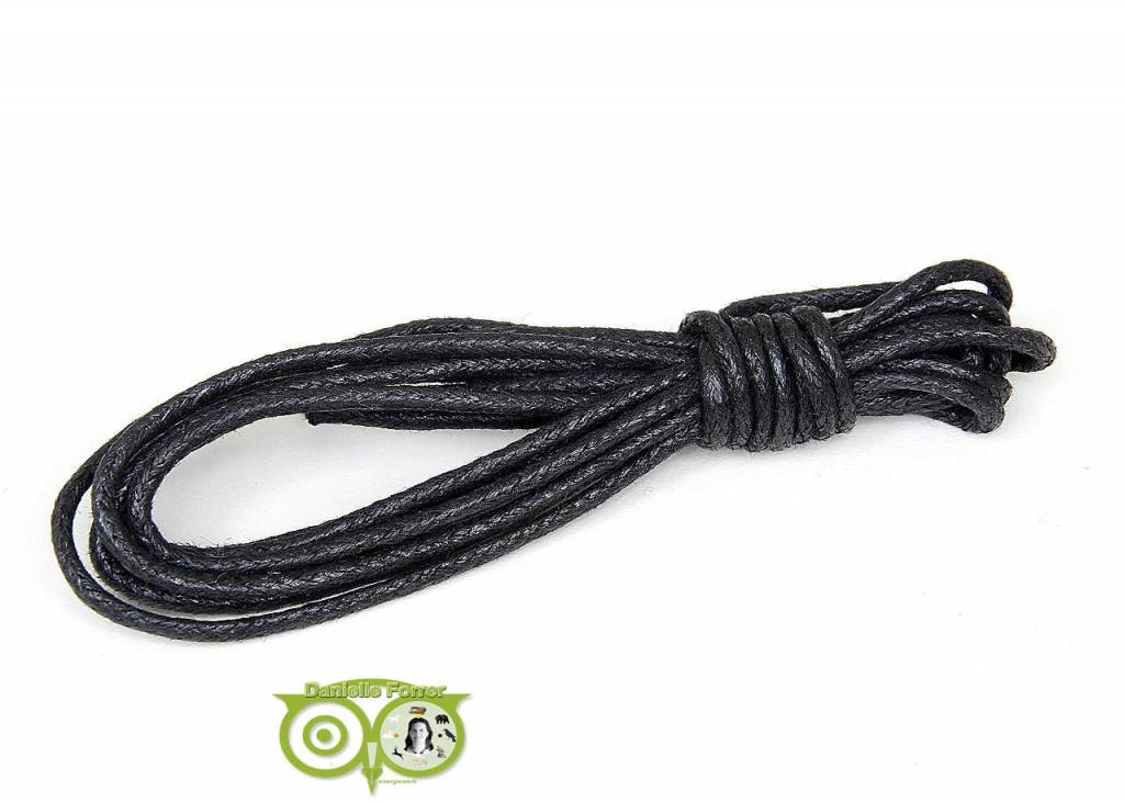 Wax cord 1.5 mm black 1.2 mtr.