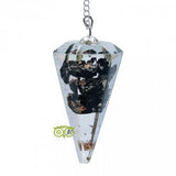 Orgon Pendel Zwarte Toermalijn - facet geslepen